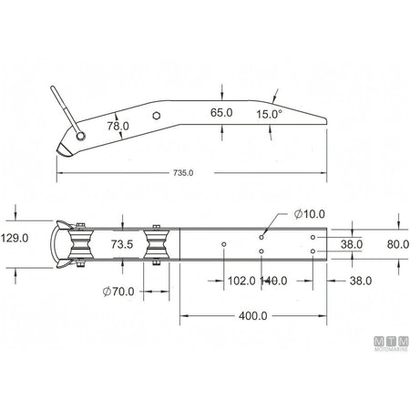 Musone Motomarine passa catena Delta acciaio inox 316 — vista 5