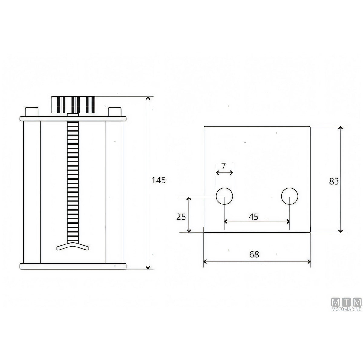 Musone Basculante Aster di Prua in Acciaio Inox 316 — Basculante 290mm