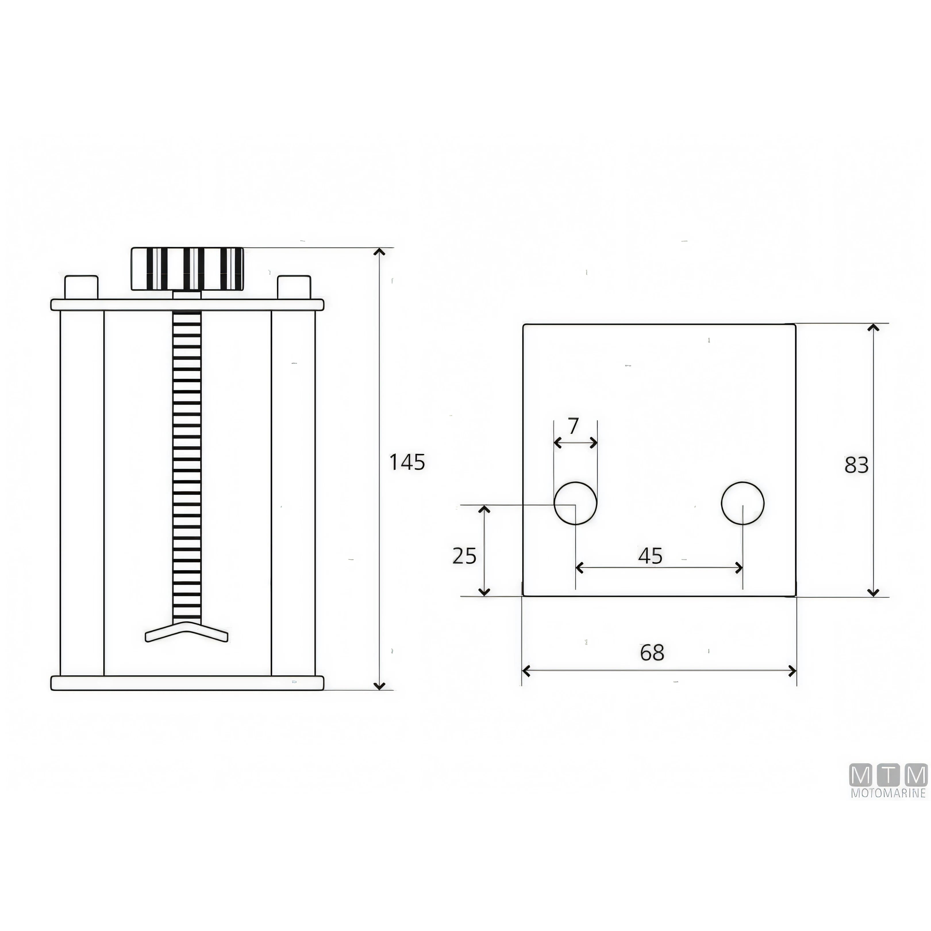 Musone Basculante Aster di Prua in Acciaio Inox 316 — Basculante 290mm