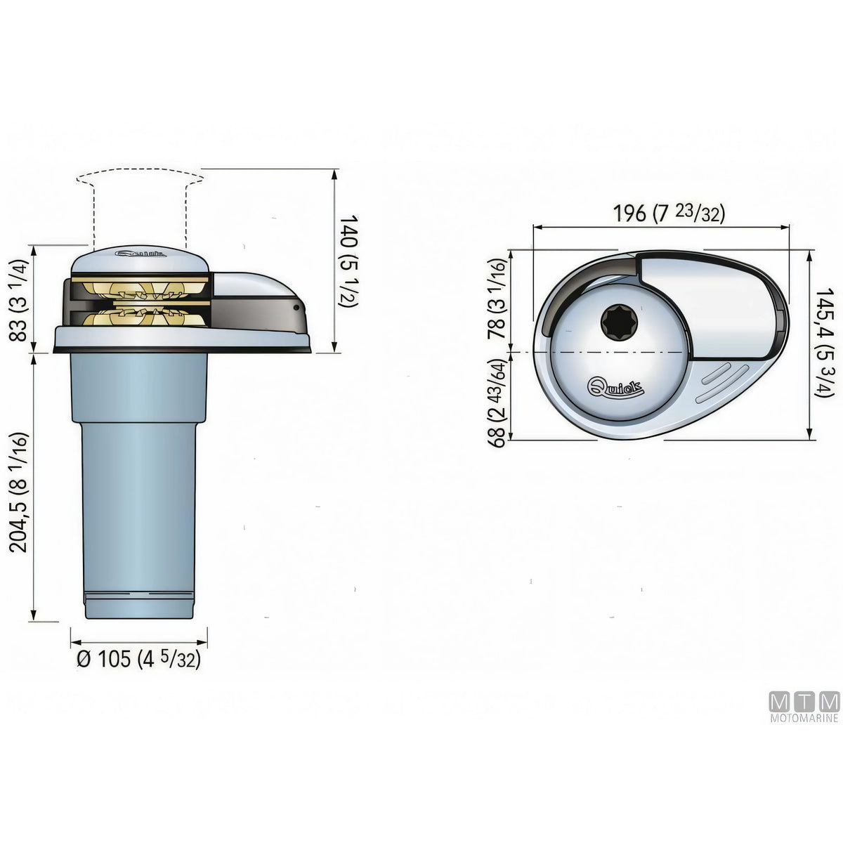 Verricello Salpa Ancora Quick Prince DP2E 500/800W in Acciaio Inox — 500W - Catena Ø6mm