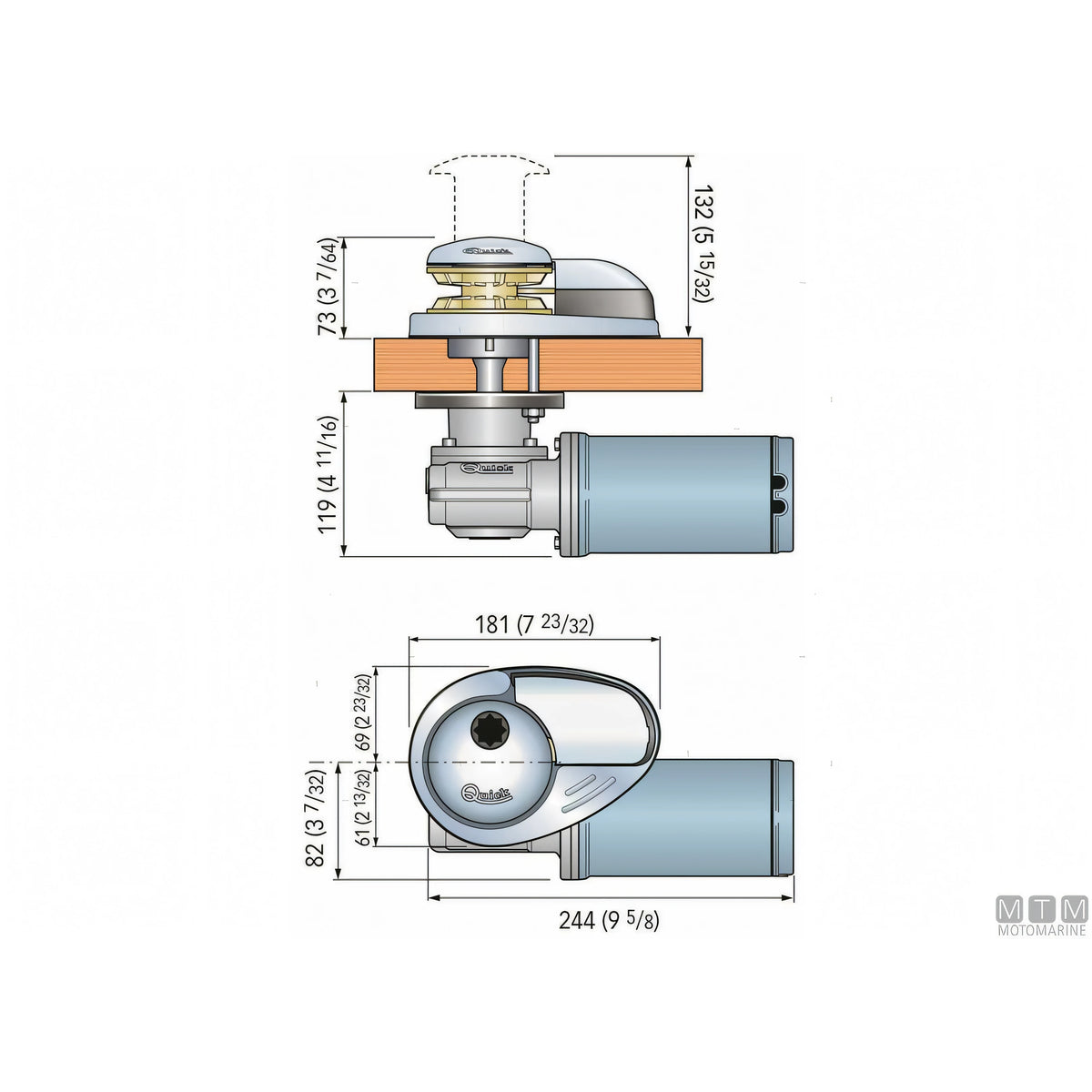 Verricello Salpa Ancora Quick Prince DP1 500W (Acciaio Inox) — Prince DP1 (Solo Barbotin)