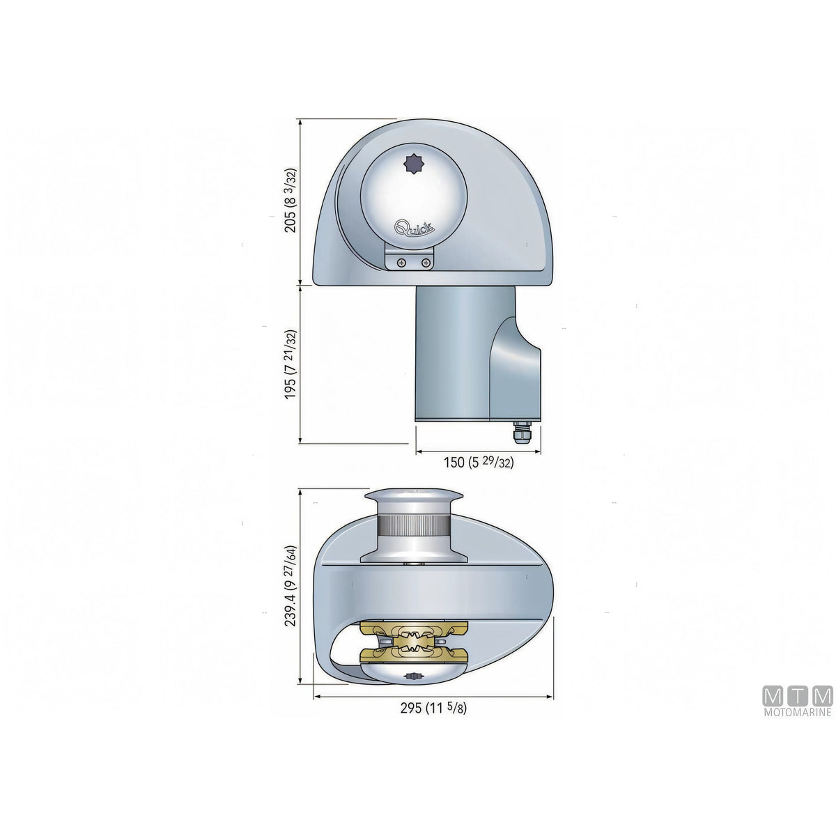 Quick Eagle E3 700W verricello salpa ancora in alluminio anodizzato — Ø 6 mm