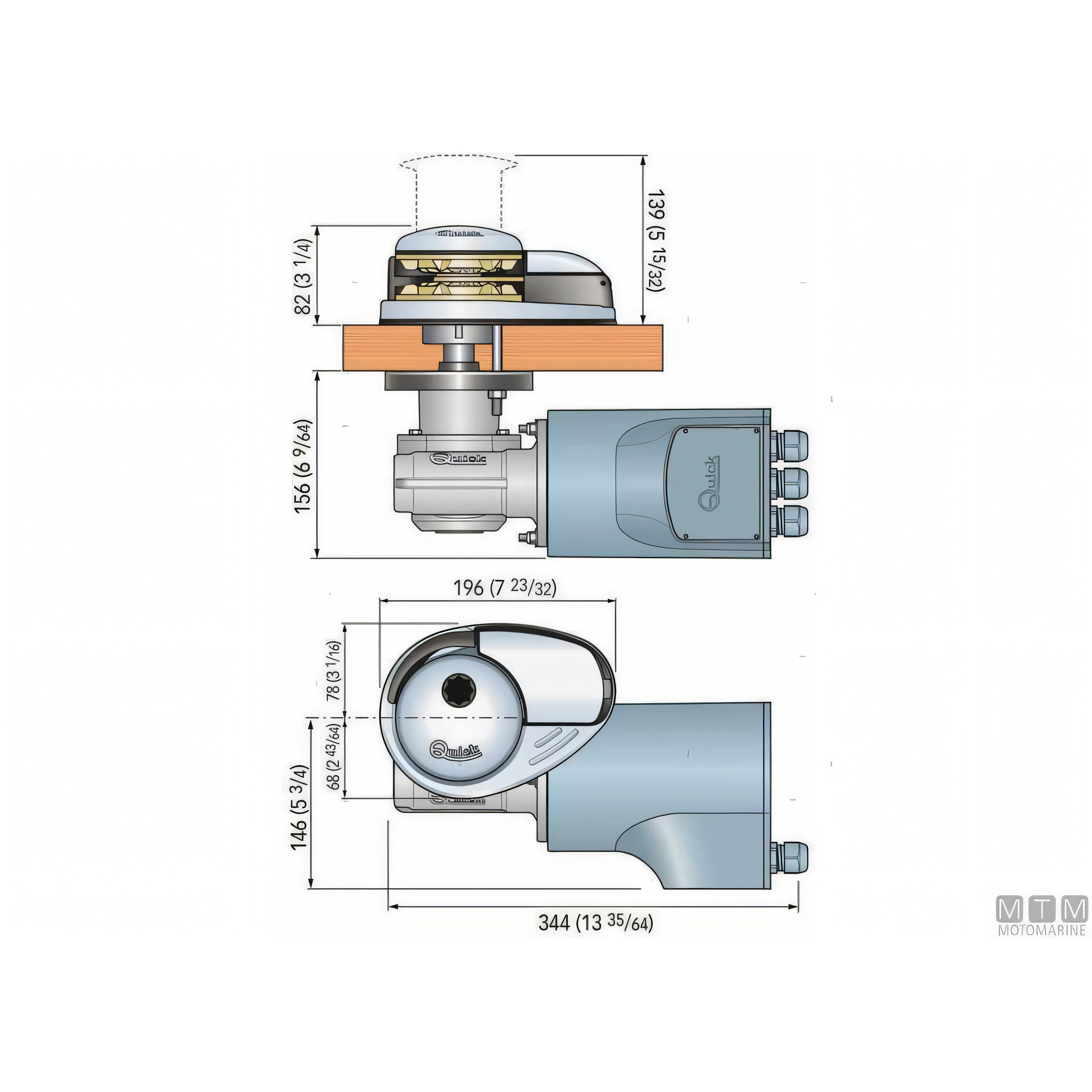 Quick Verricello Salpa Ancora Prince DP2 Acciaio Inox e Bronzo — 700W - Catena Ø6mm