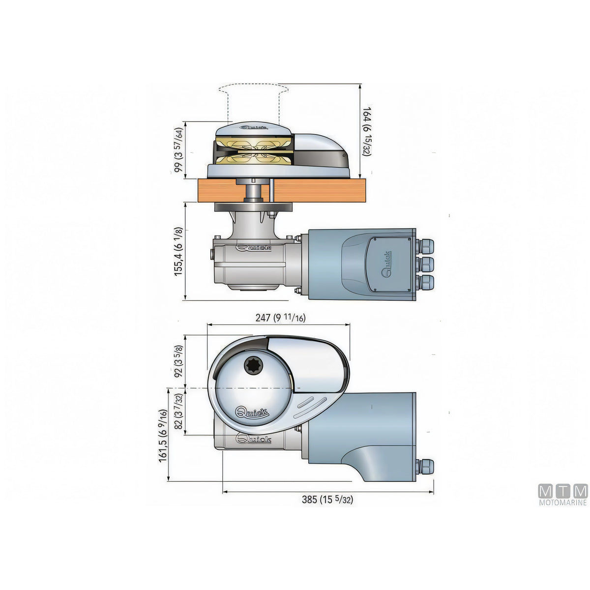 Verricello salpa ancora Quick Prince DP3 in acciaio inox — 12V
