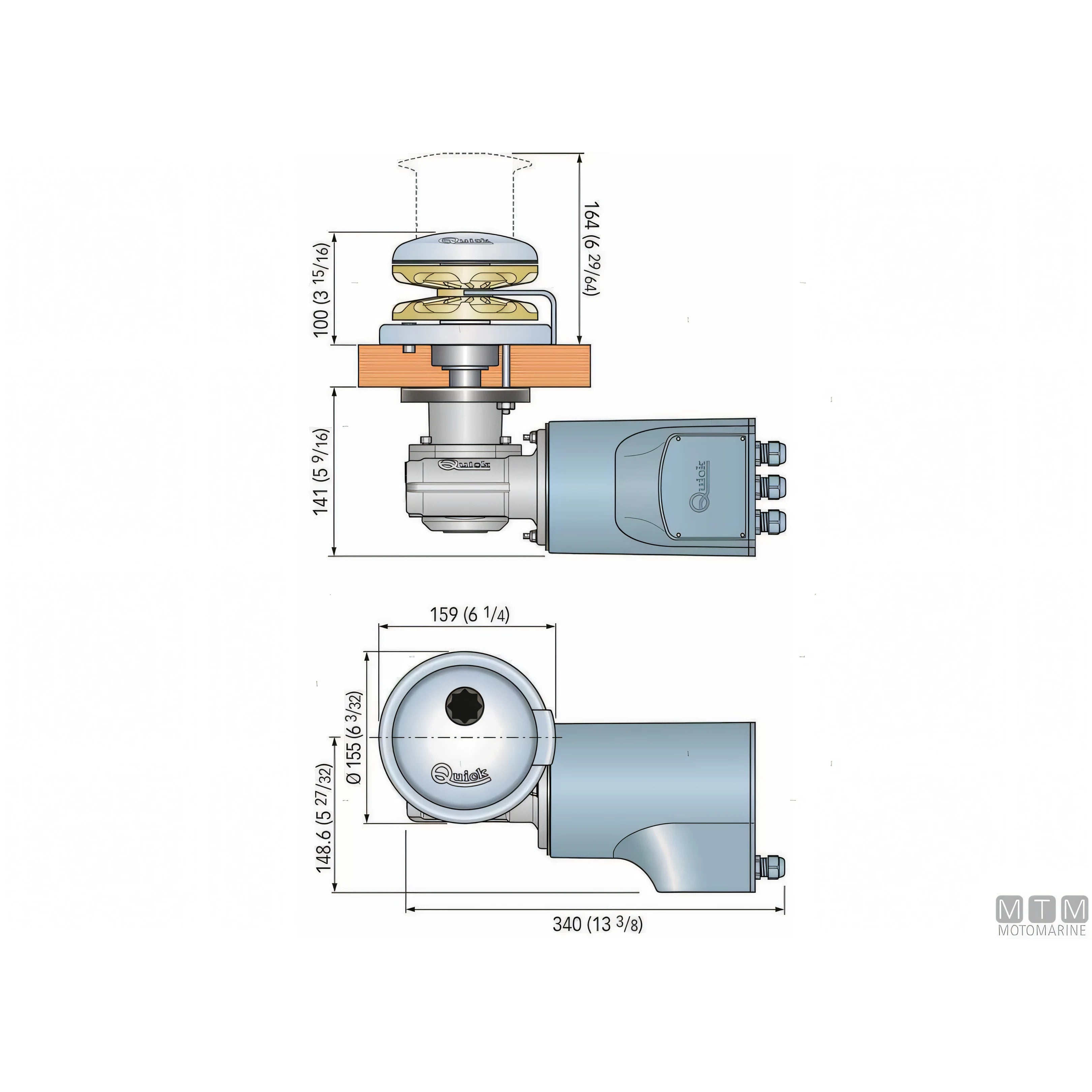 Quick Verricello Salpa Ancora Rider R3 Bronzo e Acciaio Inox — vista 3