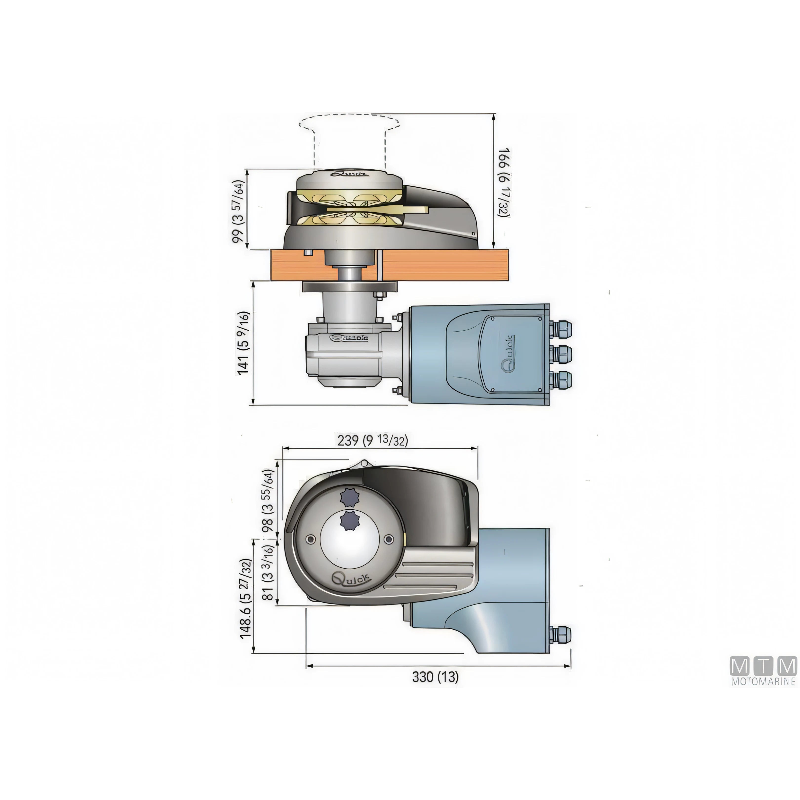 Quick Verricello Salpa Ancora Aleph 2 700W Acciaio Inox e Bronzo — Ø 8 mm