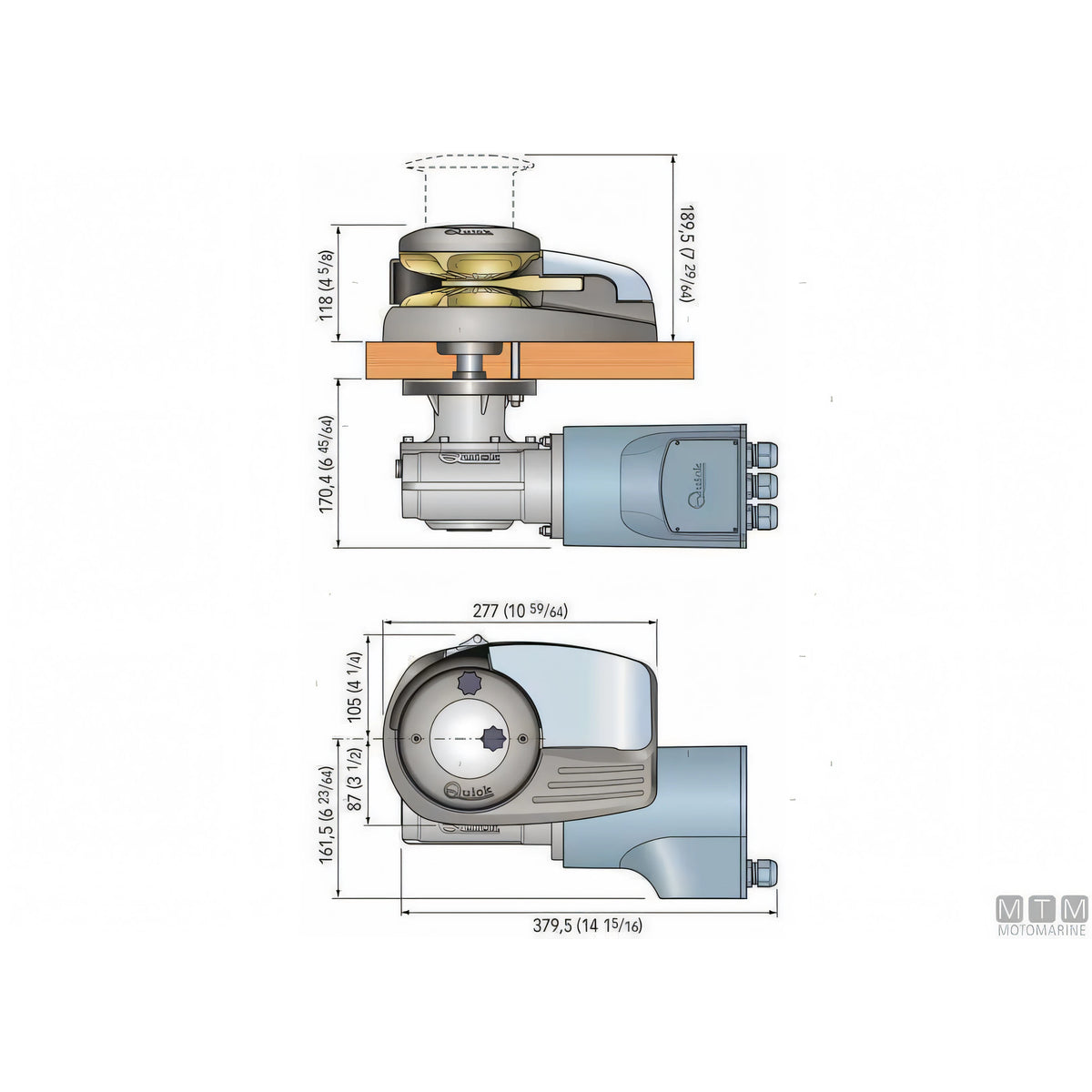 Quick Verricello Salpa Ancora Dylan Acciaio Inox e Alluminio Anodizzato — 1500W 12V