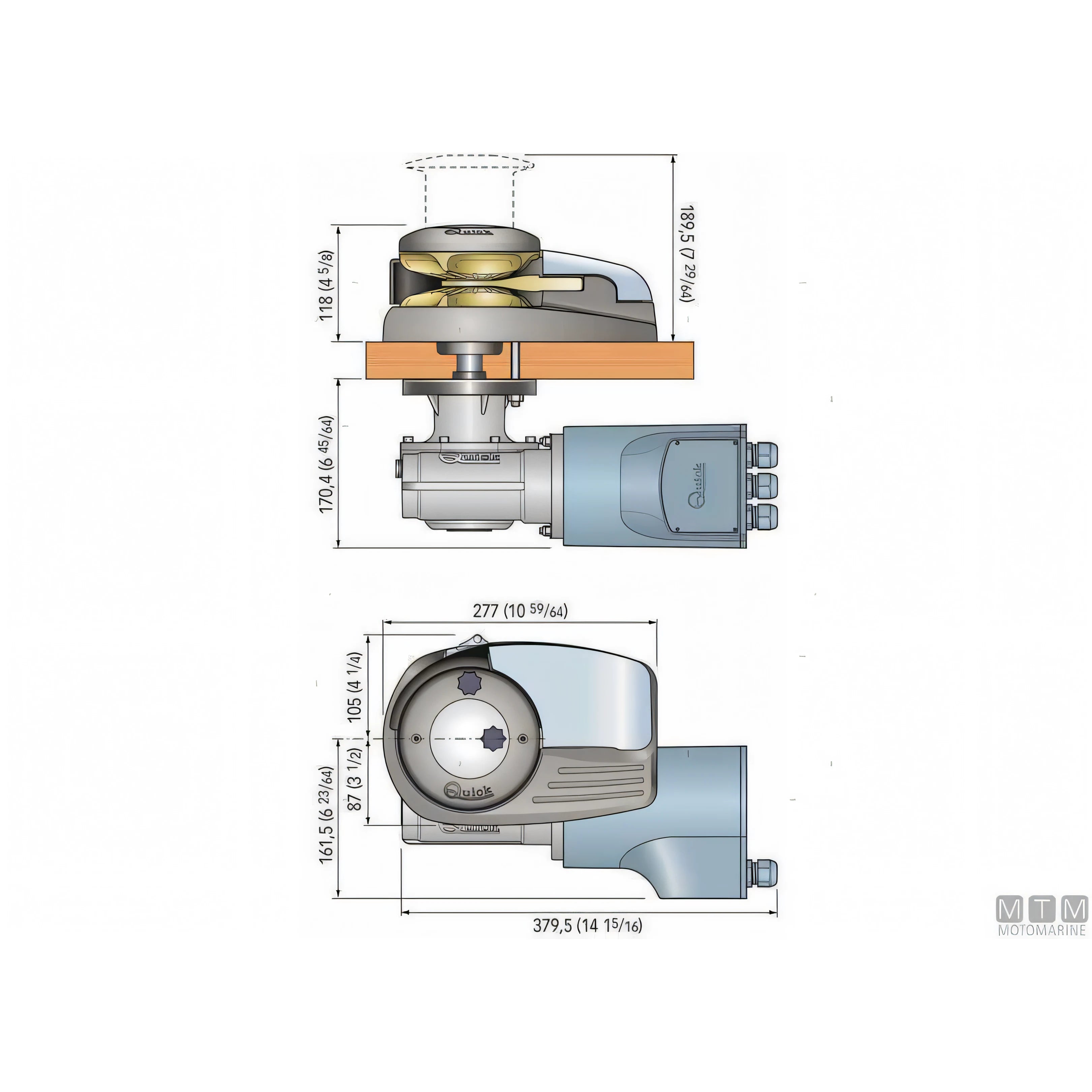 Quick Verricello Salpa Ancora Dylan Acciaio Inox e Alluminio Anodizzato — 1500W 12V