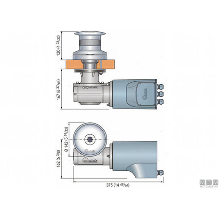 Quick Verricello da Tonneggio Tumbler TB4 acciaio inox 316 — 1000W/12V