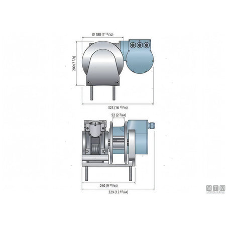 Verricello da tonneggio Quick THG in alluminio anodizzato — 500W/12V
