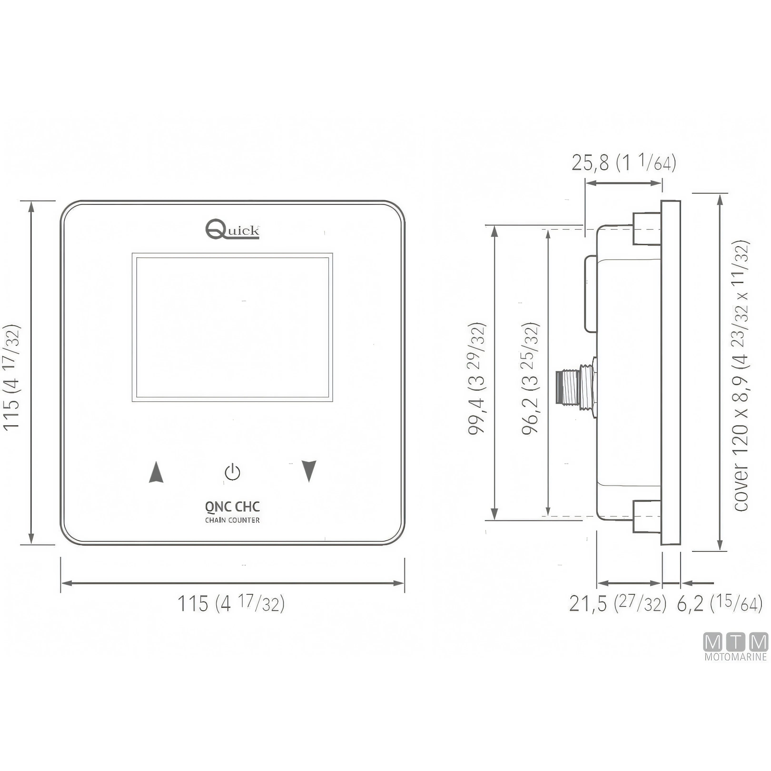 Quick pannello contacatena QNC CHC per salpa ancora — 115 x 115 x H26+6 mm
