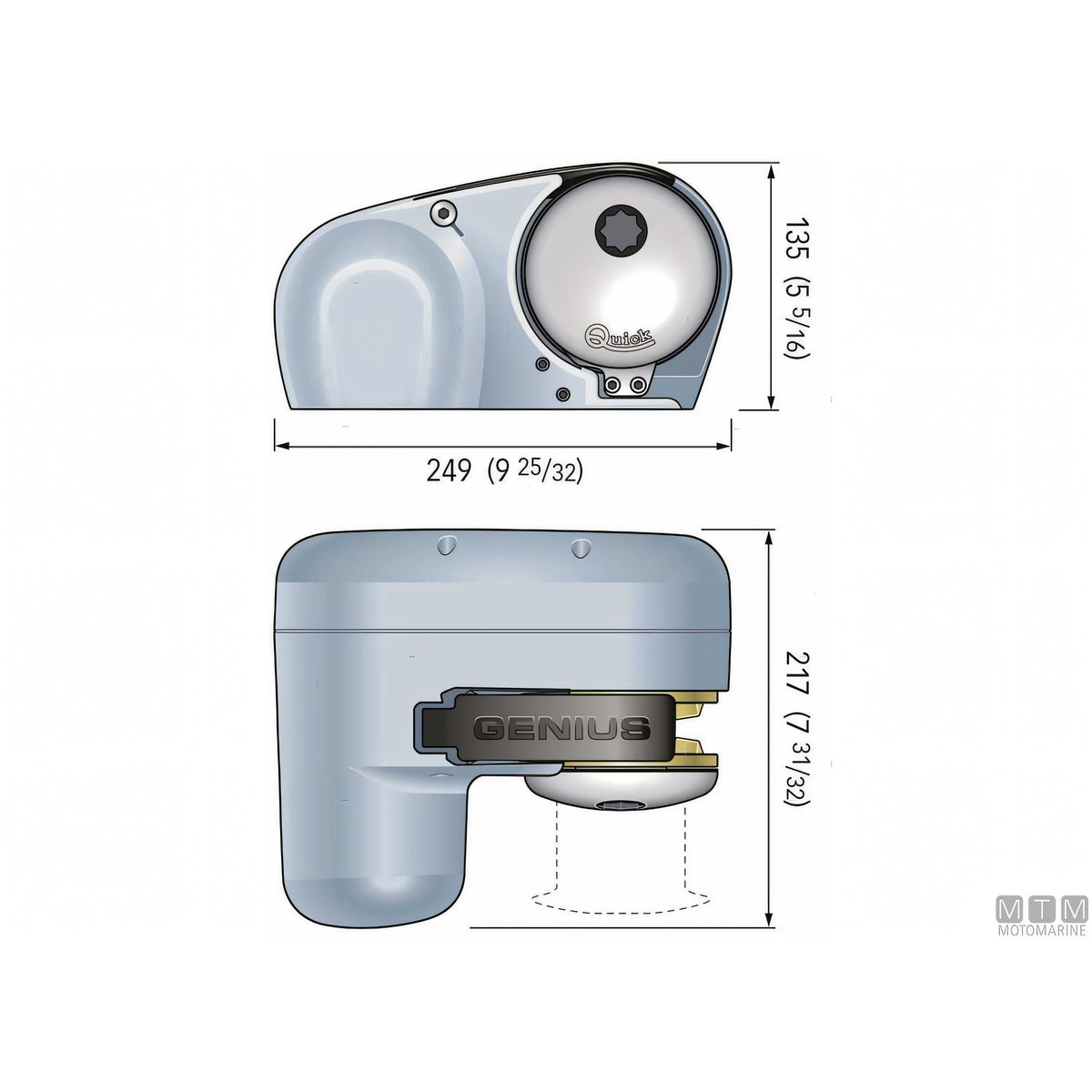 Verricello Salpa Ancora Quick Genius GP2 500/800W — 500W - Catena Ø6mm