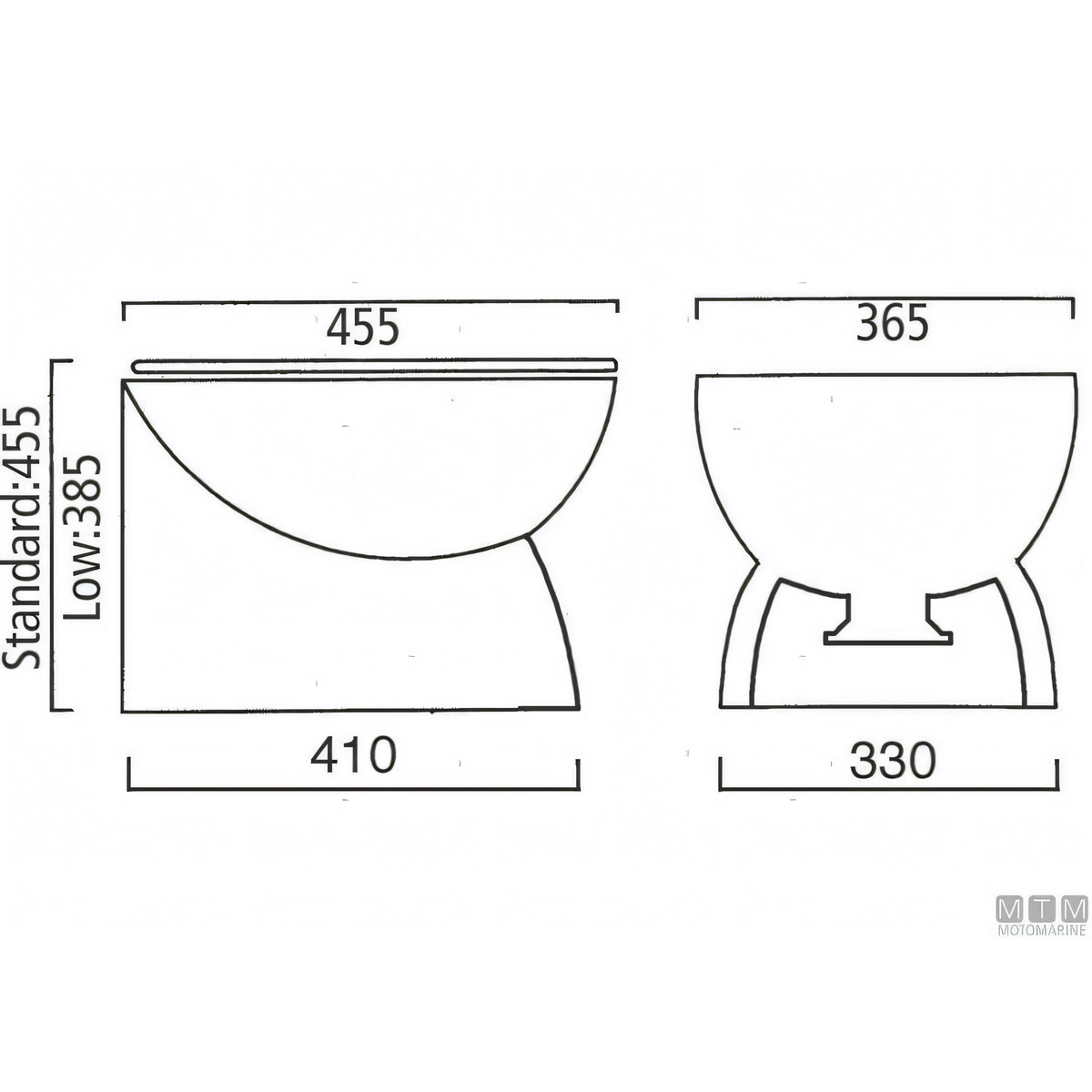 WC elettrico Ocean Luxury in ceramica — Bassa 12V