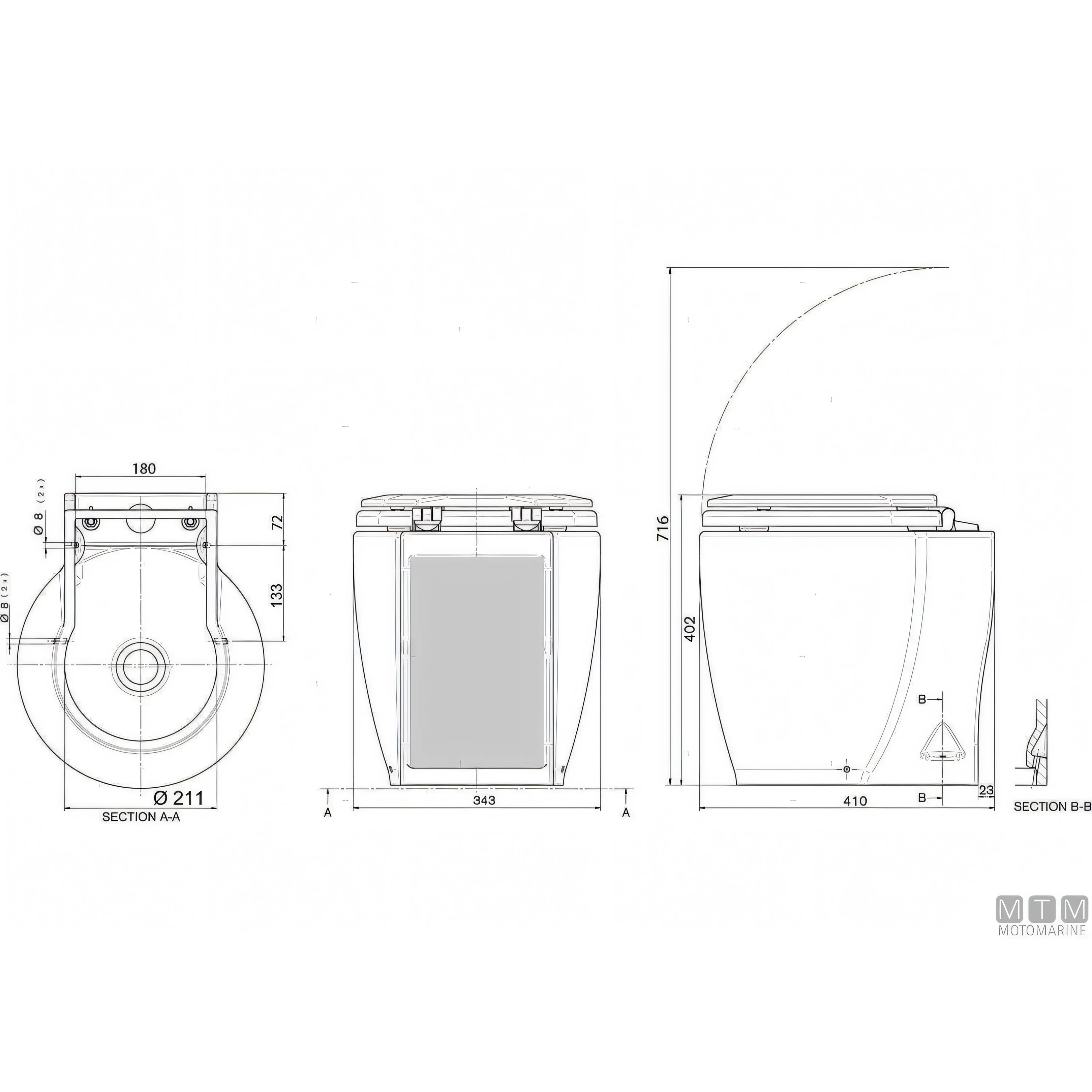 Ocean WC elettrico Laguna Standard — 12V