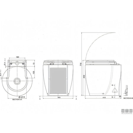 Ocean WC elettrico Laguna Standard — 12V