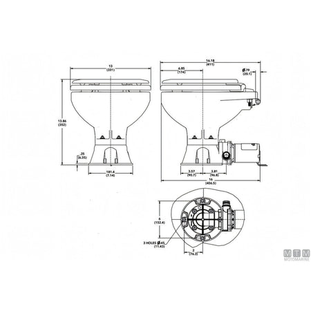 Jabsco WC elettrico Compact Quiet E2 — 12V