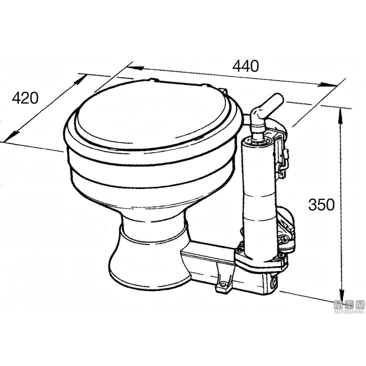 Motomarine WC toilet RM69 Regata pompa manuale — Toilet completo