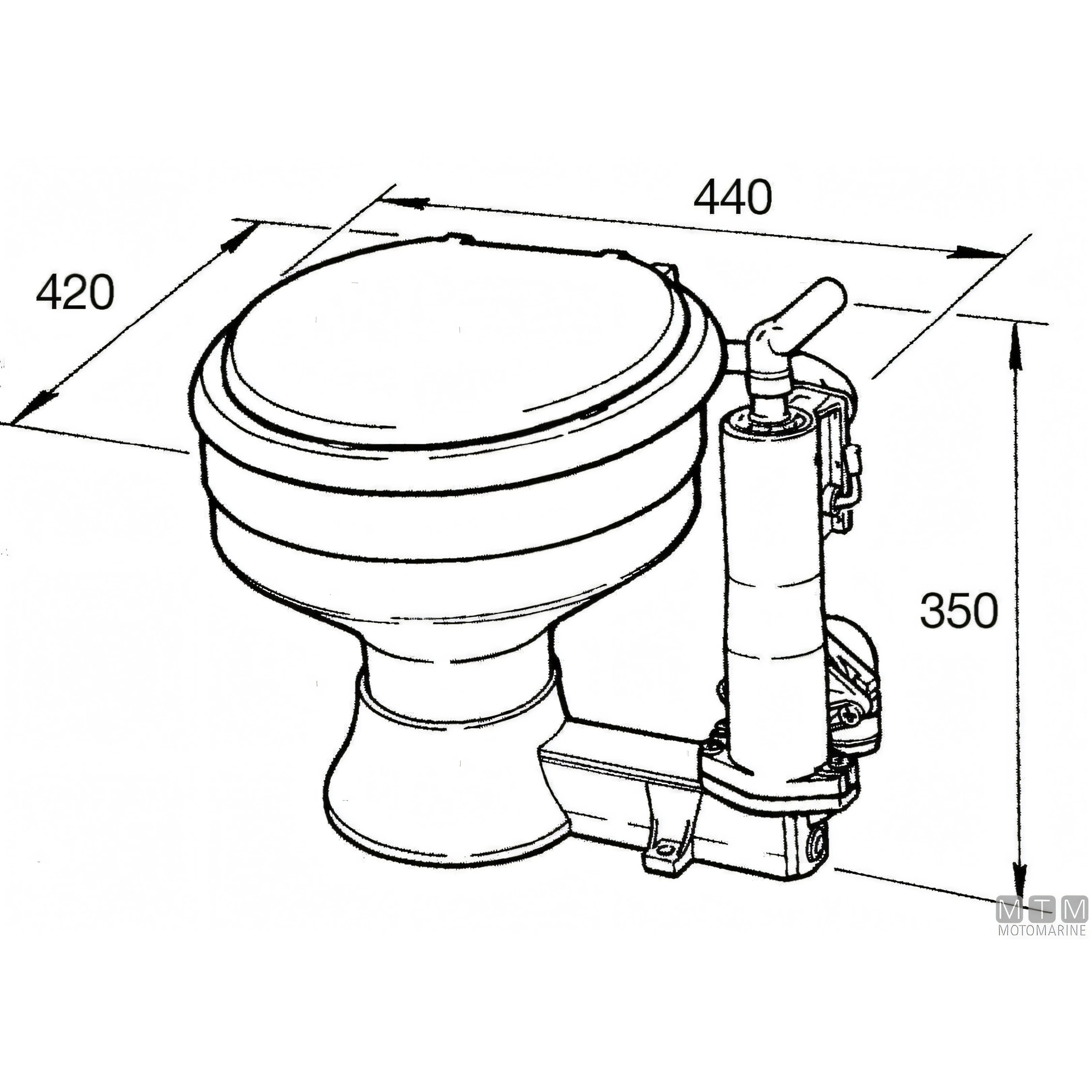 Motomarine WC toilet RM69 Regata pompa manuale — Toilet completo