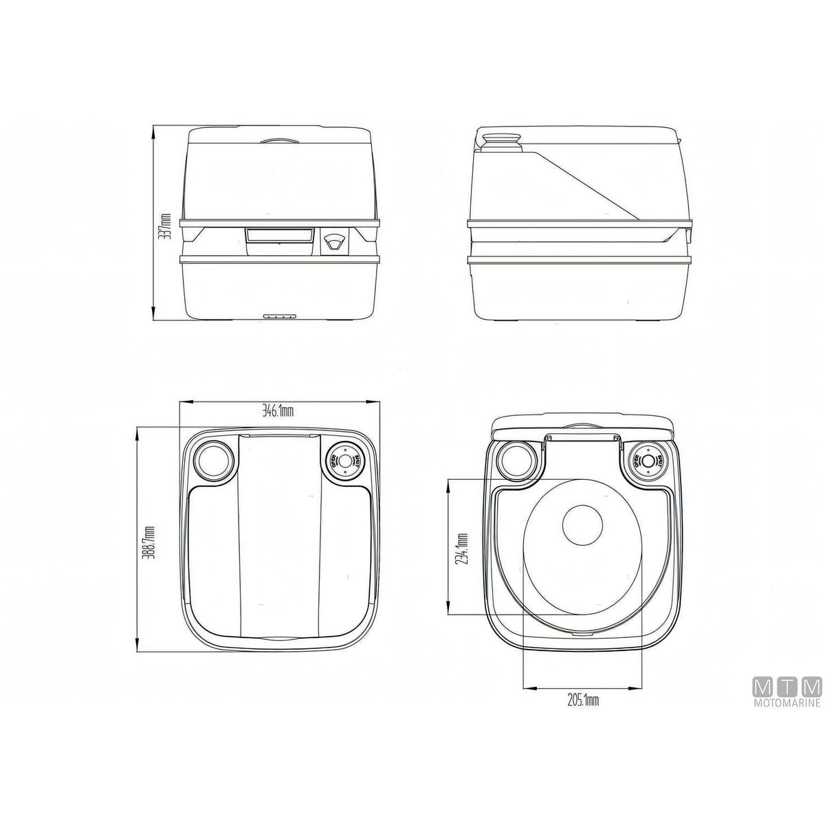 Seaflo toilet portatile porta potty in plastica — 12 L