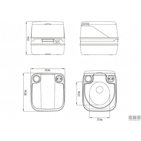 Seaflo toilet portatile porta potty in plastica — 12 L