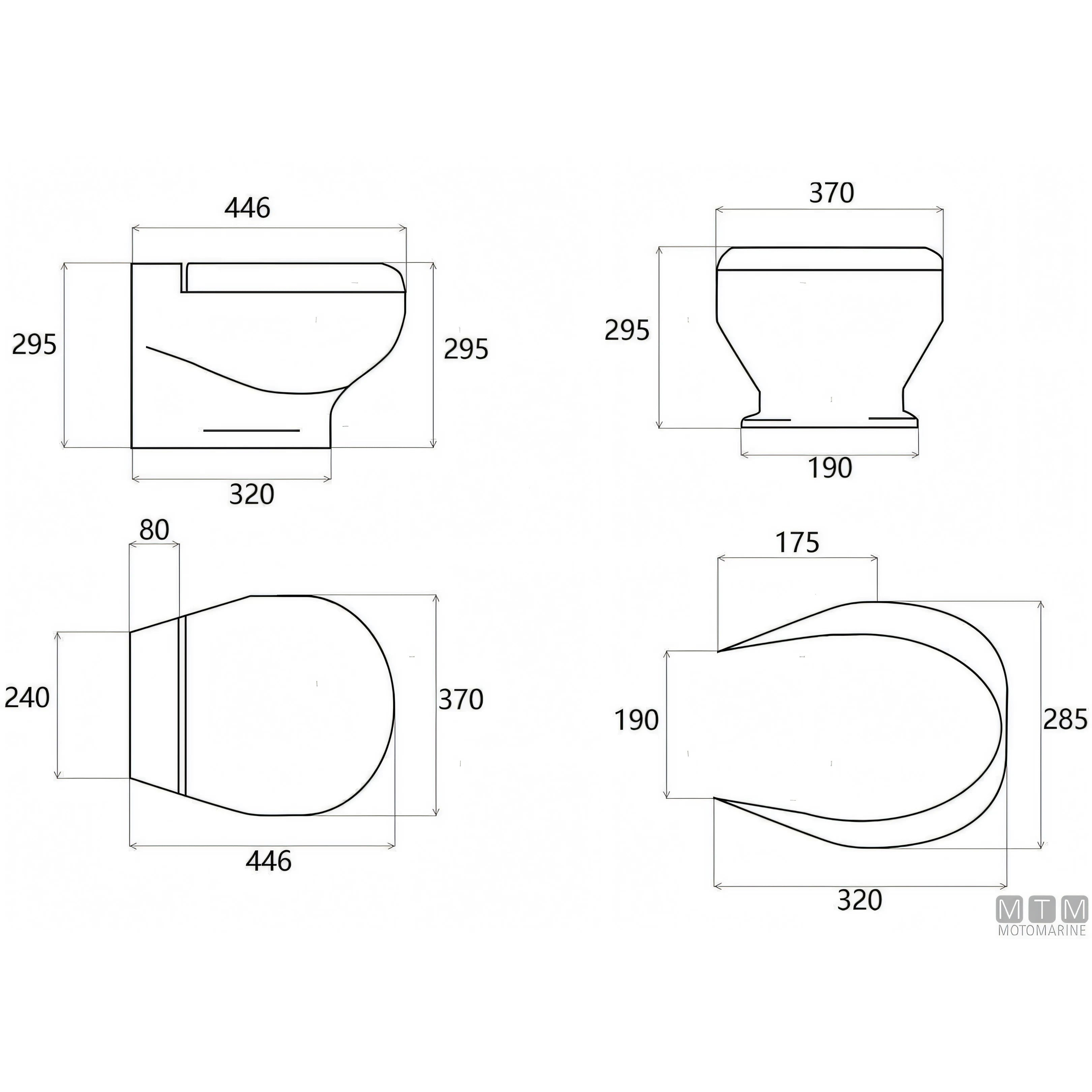 Tecma Nano WC nautico elettrico toilet compatto — Pannello Eco 12V