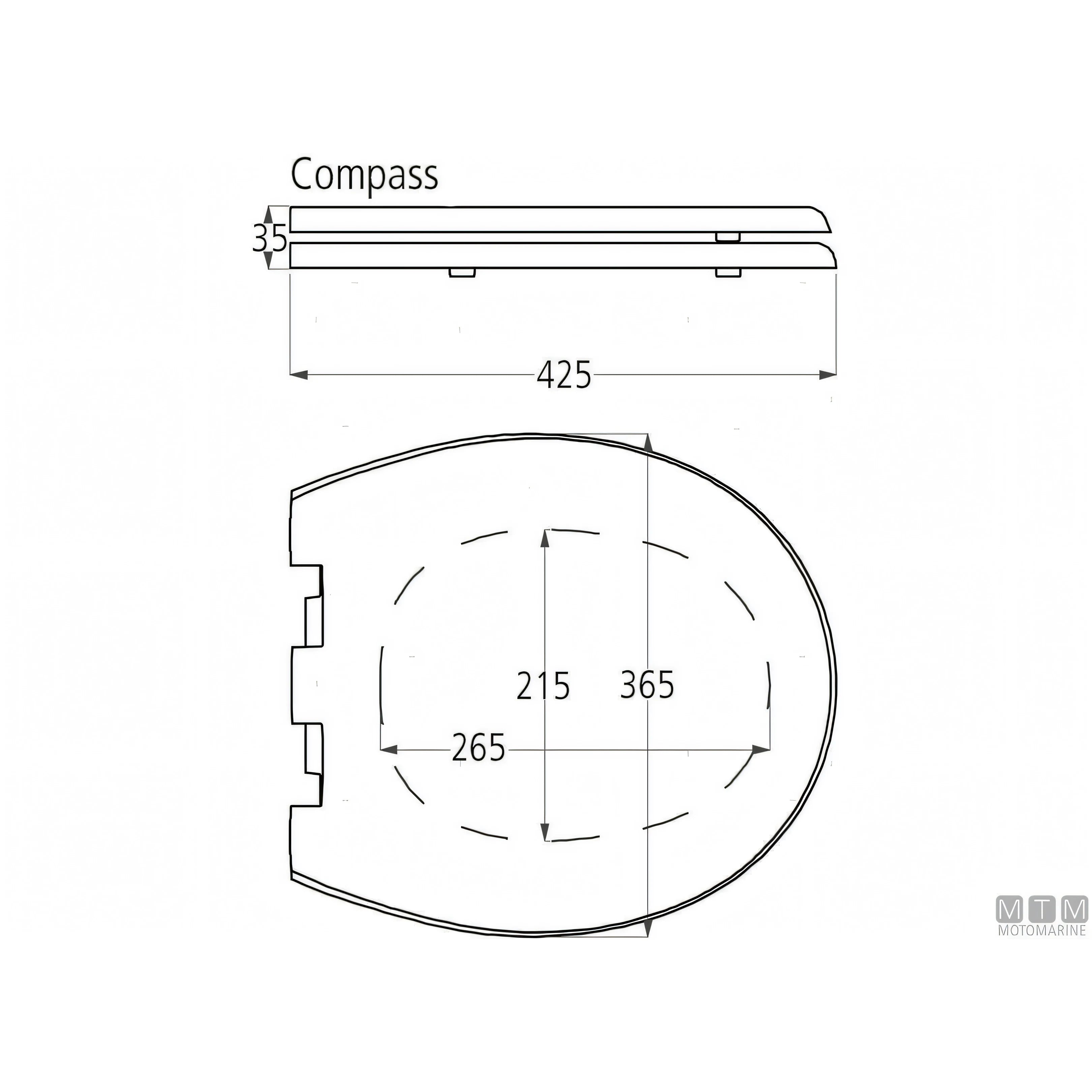Tecma WC Compass Short elettrico nautico — 12V - Pannello Eco