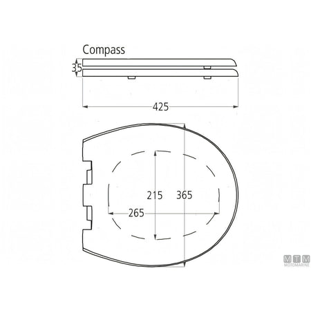 Tecma WC Compass Short elettrico nautico — 12V - Pannello Eco