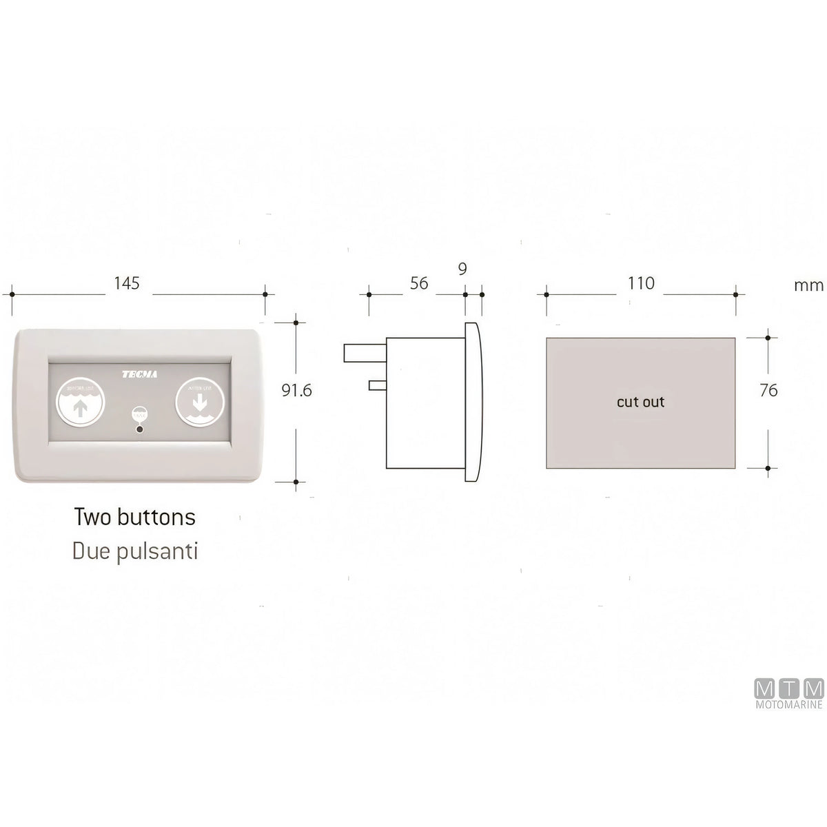 Tecma Breeze WC nautico con pannello all-in-one — WC completo 12V