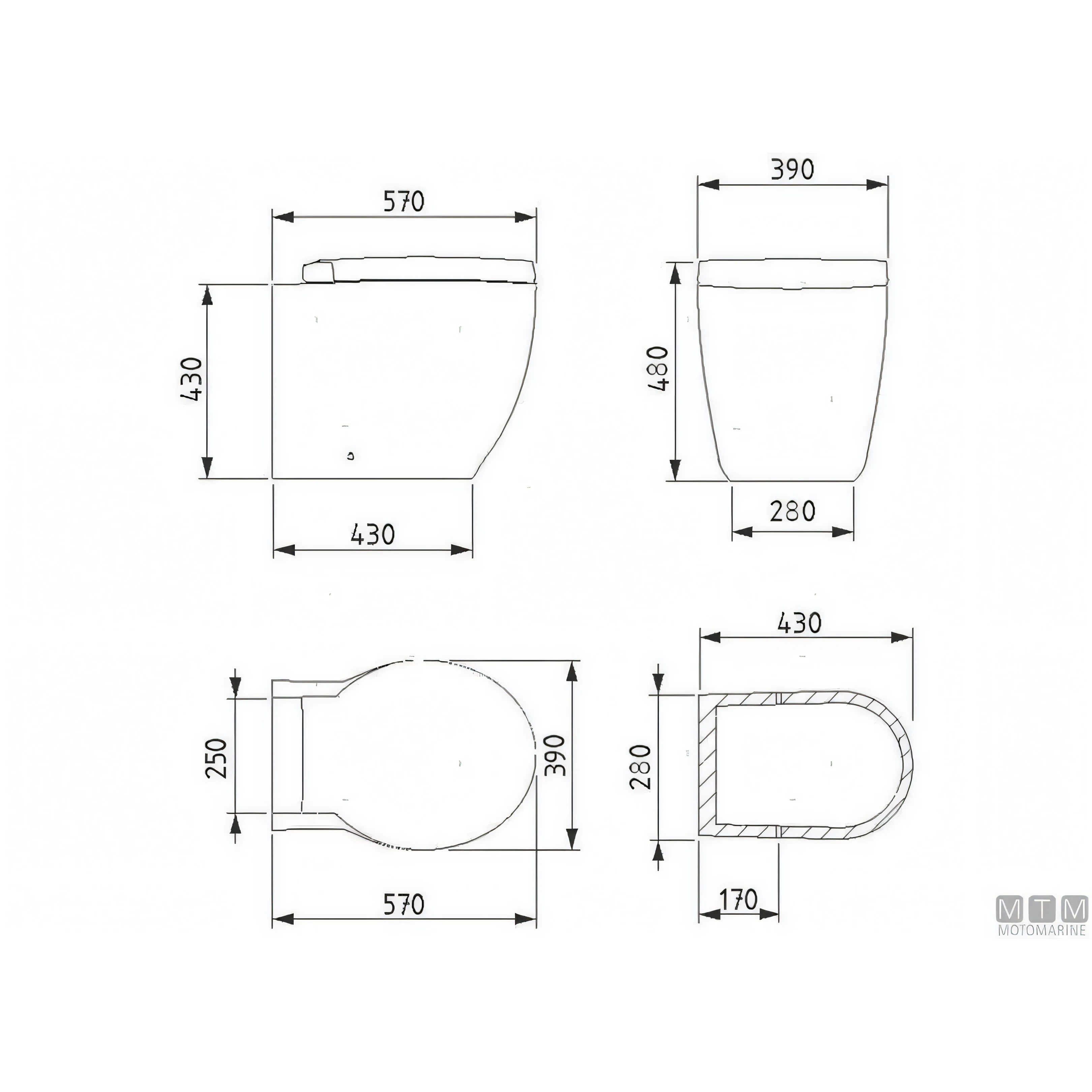 Tecma WC Evolution Plus pannello all-in-one SFT — 12V