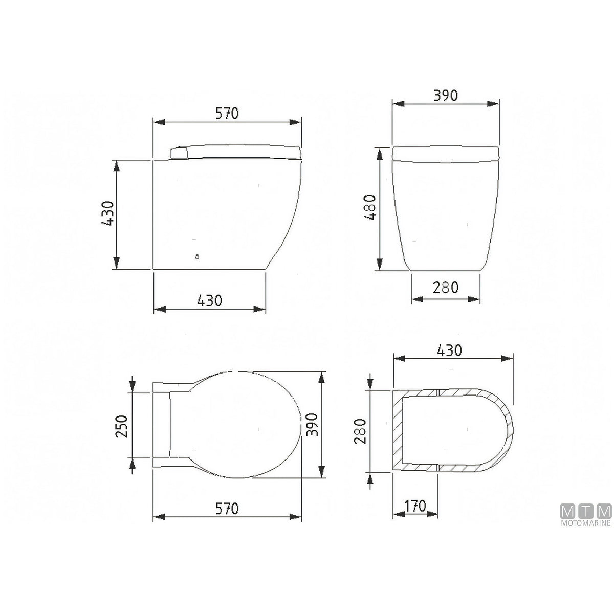 Tecma WC Evolution Plus pannello all-in-one SFT — 12V