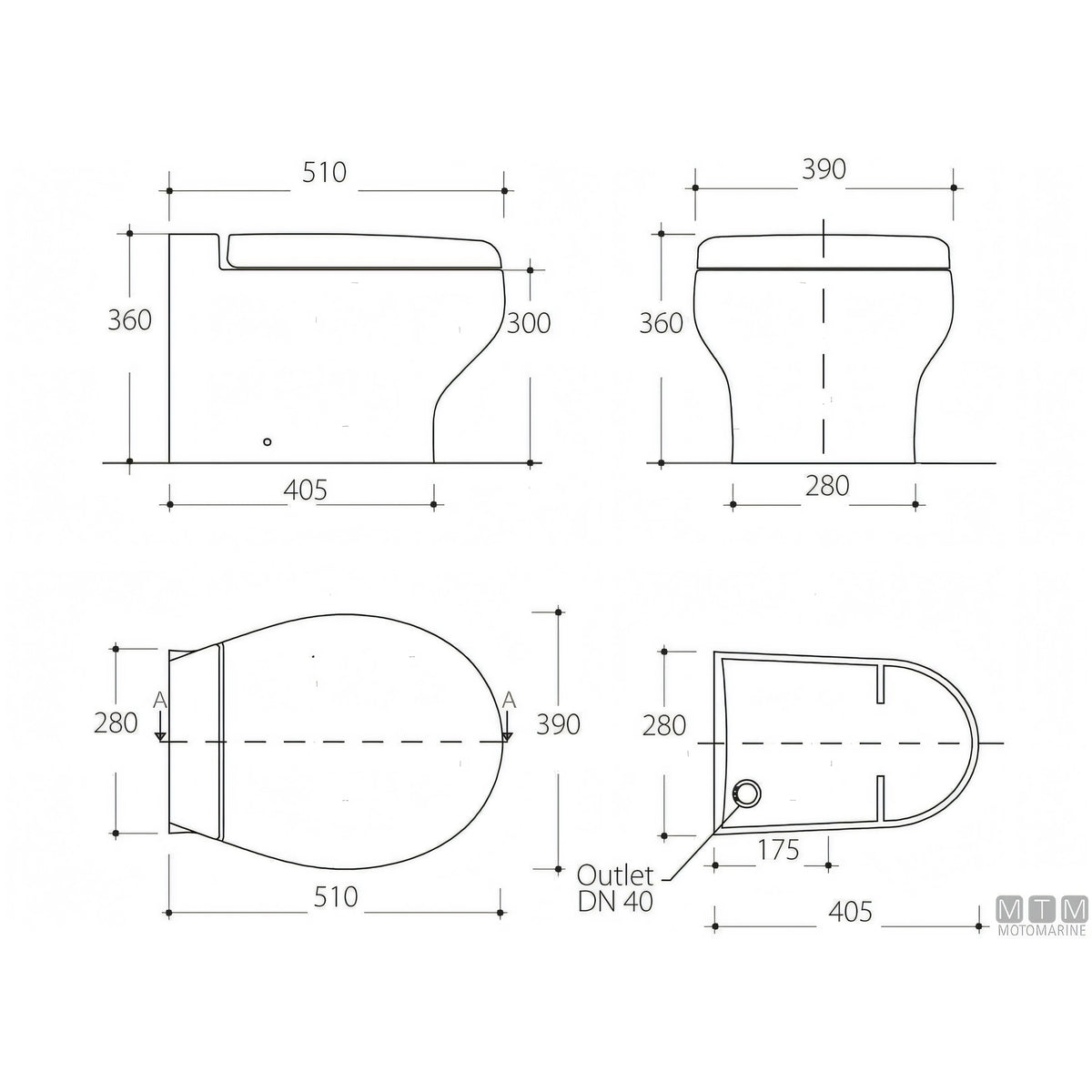 Tecma WC Silence Plus 2G pannello All-in-One SFT — Toilet Short 24V