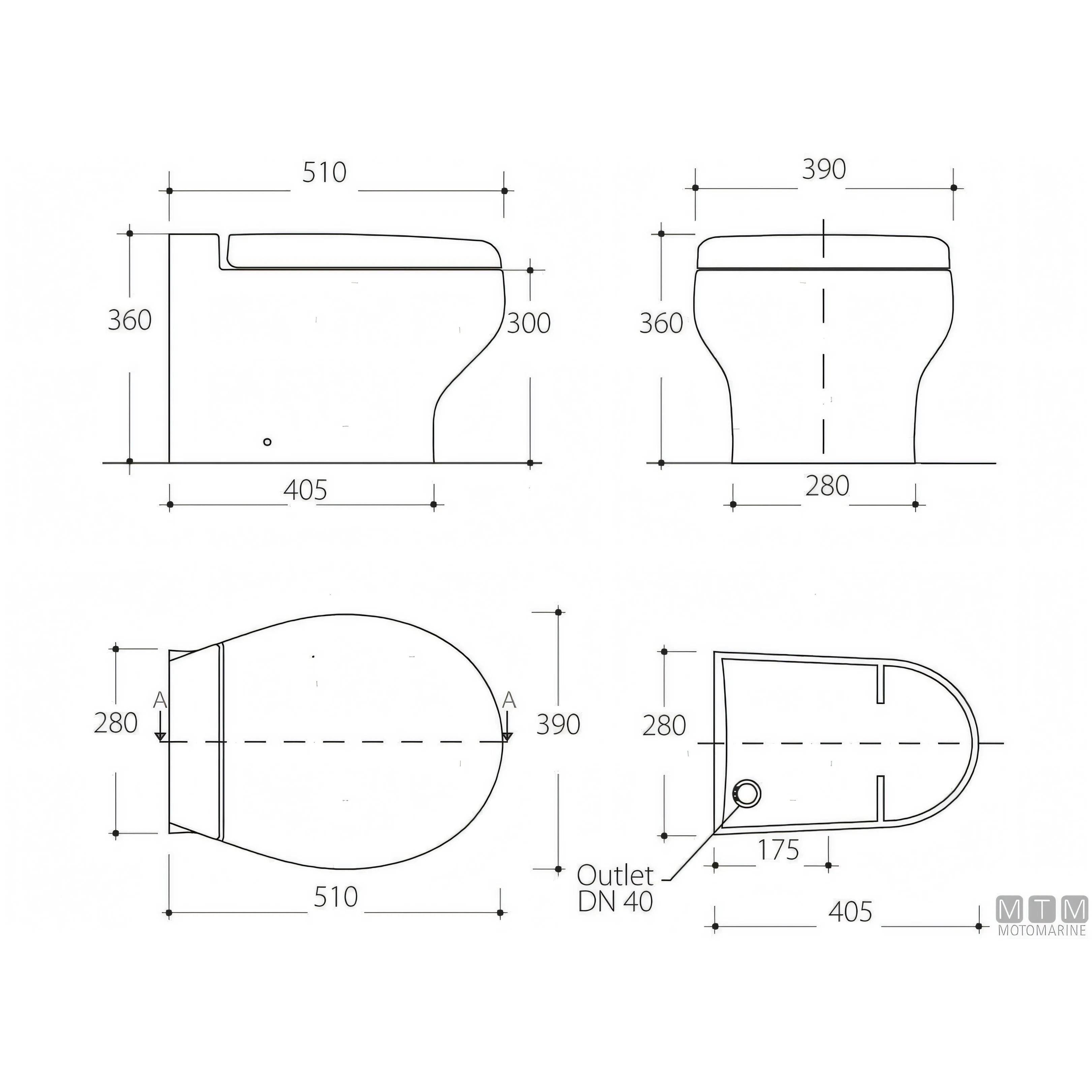 Tecma WC Silence Plus 2G pannello All-in-One SFT — Toilet Short 24V