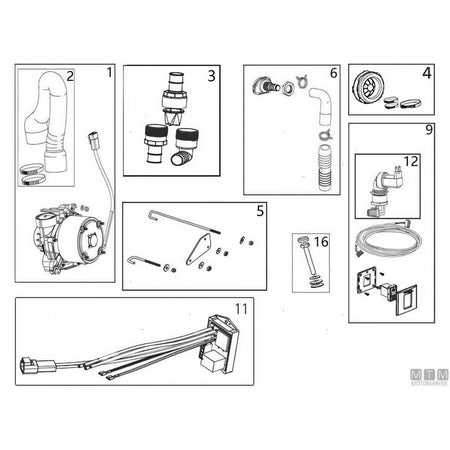 Tecma ricambio originale toilette serie Compact — Pompa maceratore MAC4 12V con manicotto