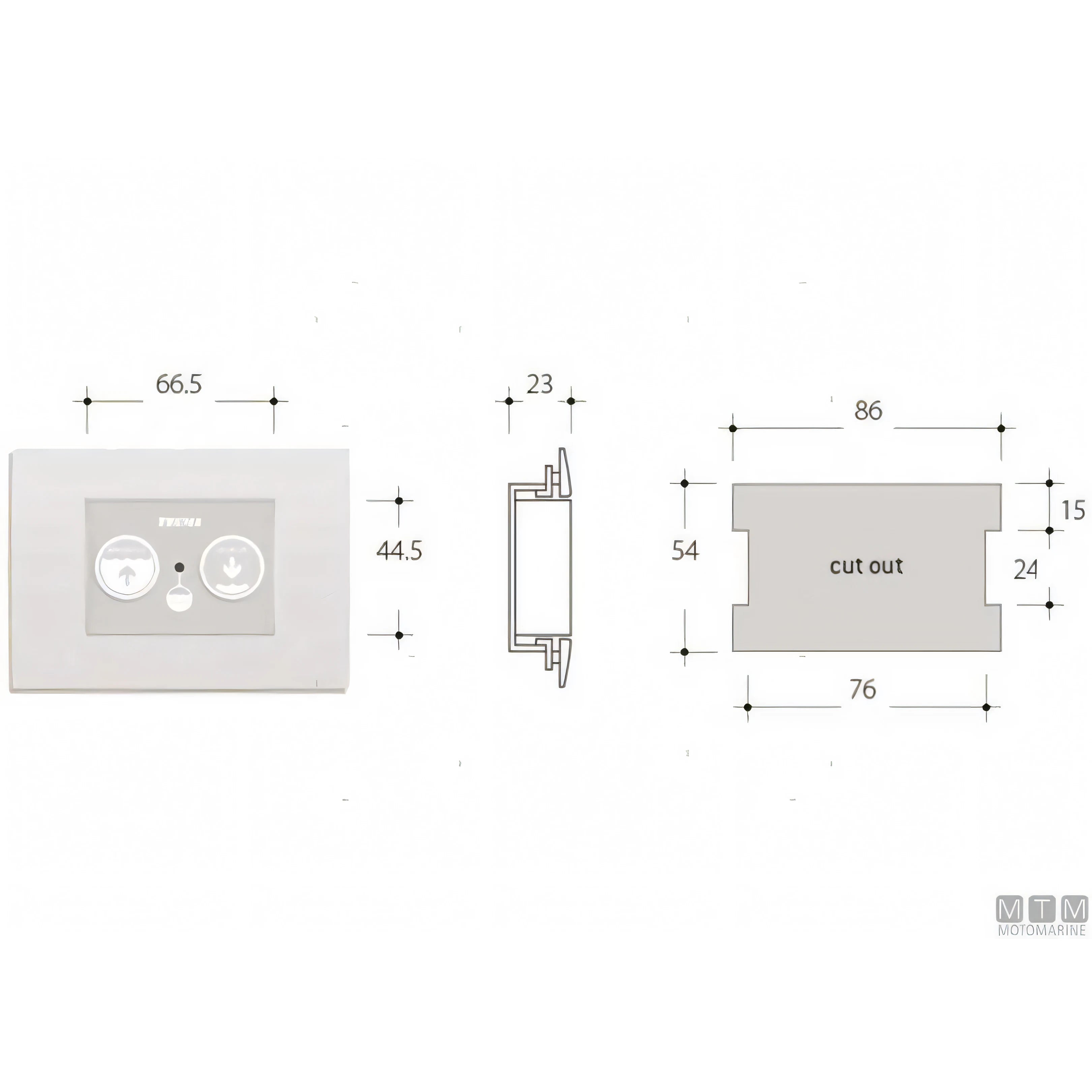 Tecma pannello controllo toilet nautico serie SFT — All-in-One 1 pulsante