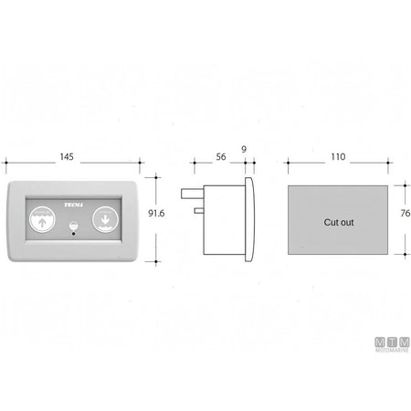 Tecma pannello controllo toilet nautico serie SFT — All-in-One 2 pulsanti