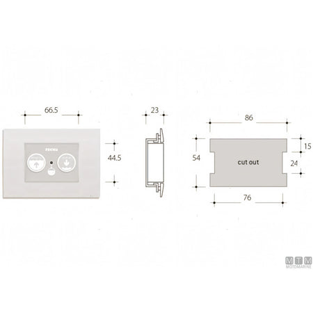 Tecma pannello controllo toilet nautico serie SFT — Multiframe 2 pulsanti