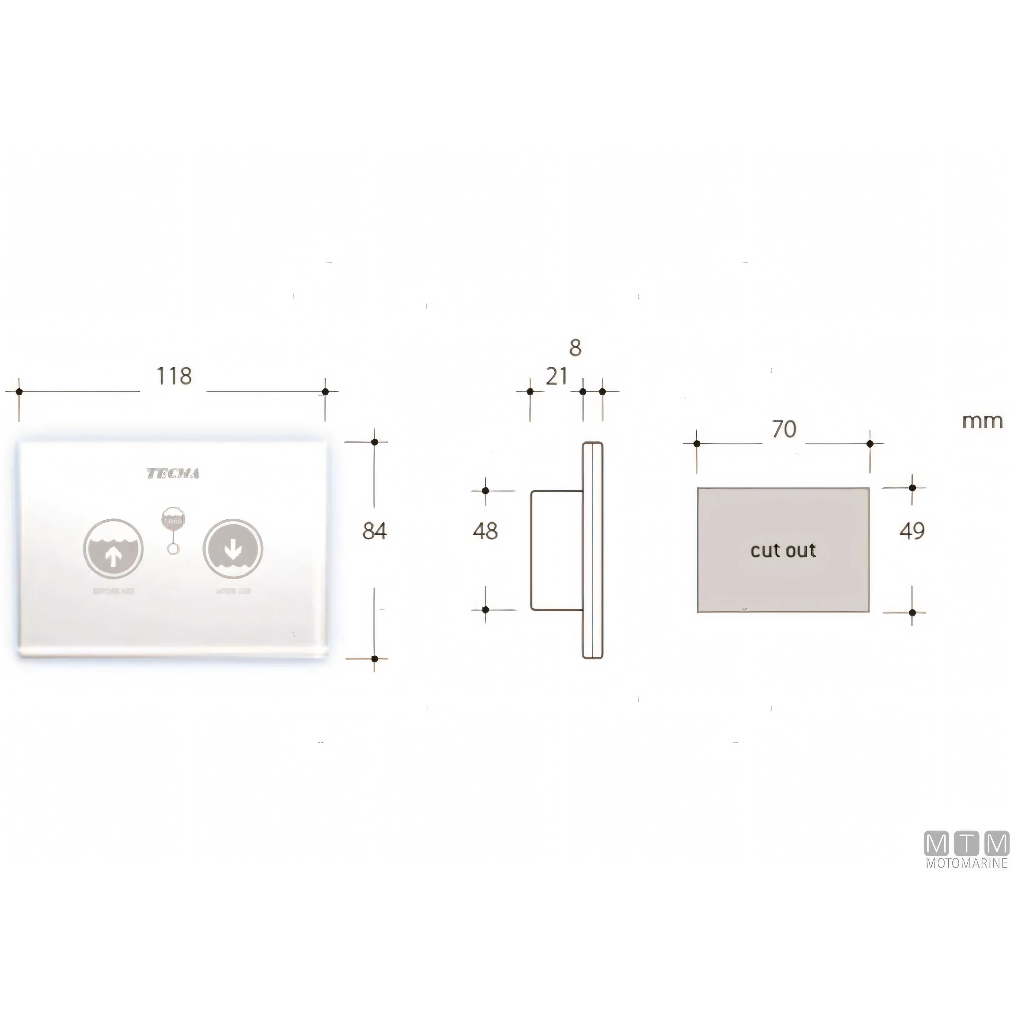 Tecma pannello controllo toilet nautico serie SFT — Touch