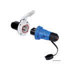 Presa banchina bianca con coperchio e spina Cruiser 16A 230V IP67 blu, kit completo per ormeggio | Onautica