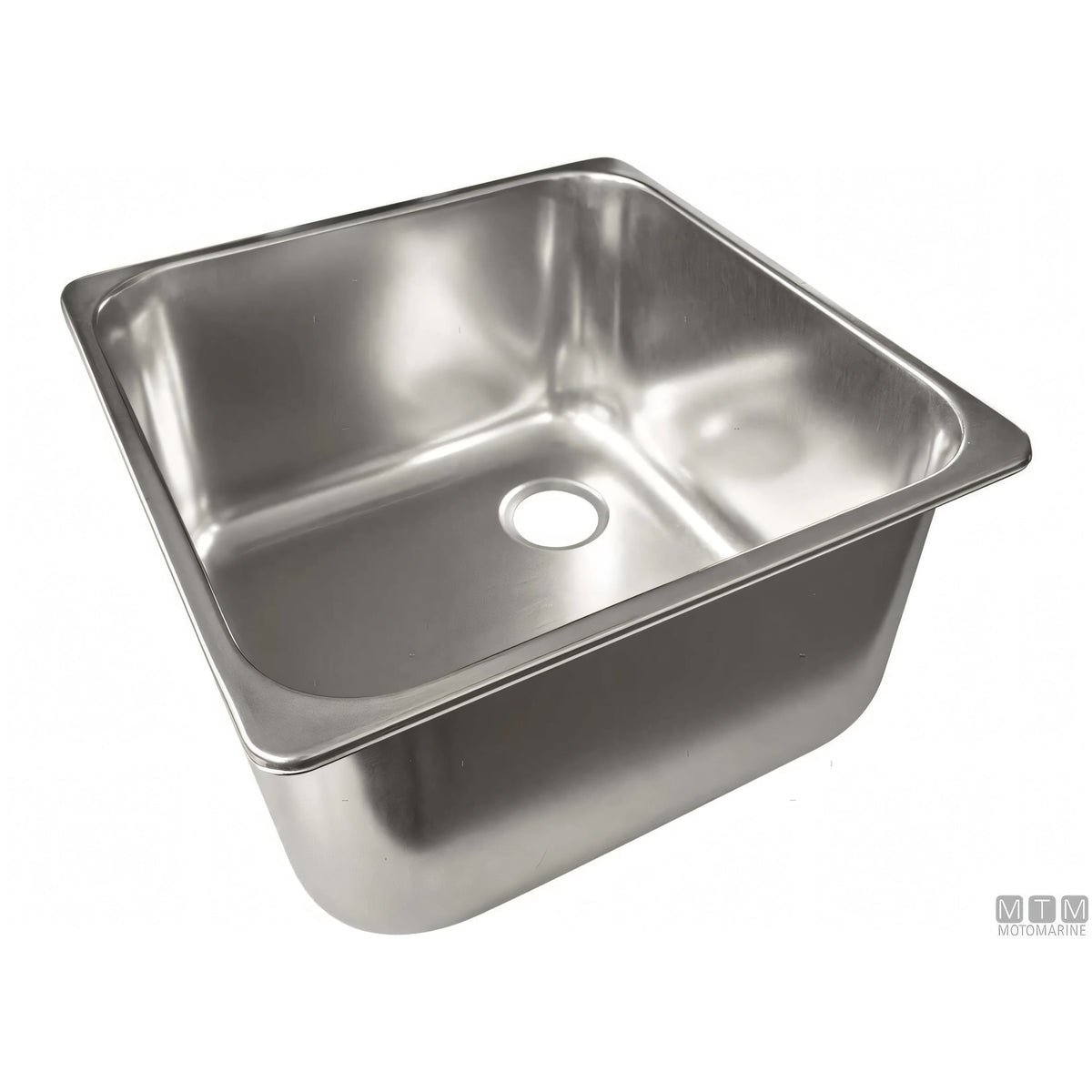 Motomarine lavello quadrato nautico acciaio inox 18/8 spazzolato — 330x330 mm