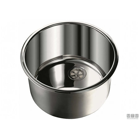 Motomarine lavello cilindrico in acciaio inox lucido — 260x285 mm