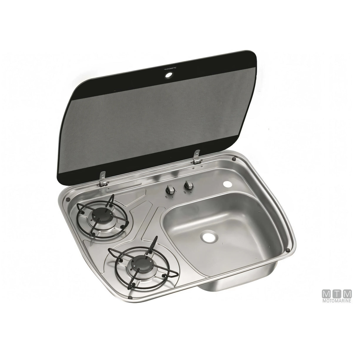 Piano cottura Dometic 2 fuochi con lavello in acciaio inox — 600x445 mm