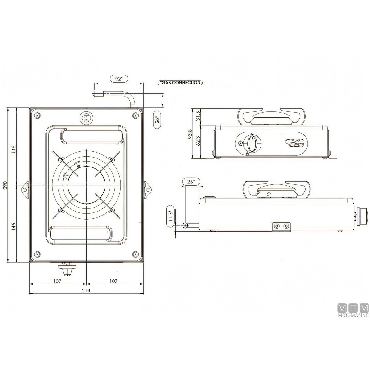 Can Hotty fornello a gas inox 18/8 — Fornello 1 fuoco