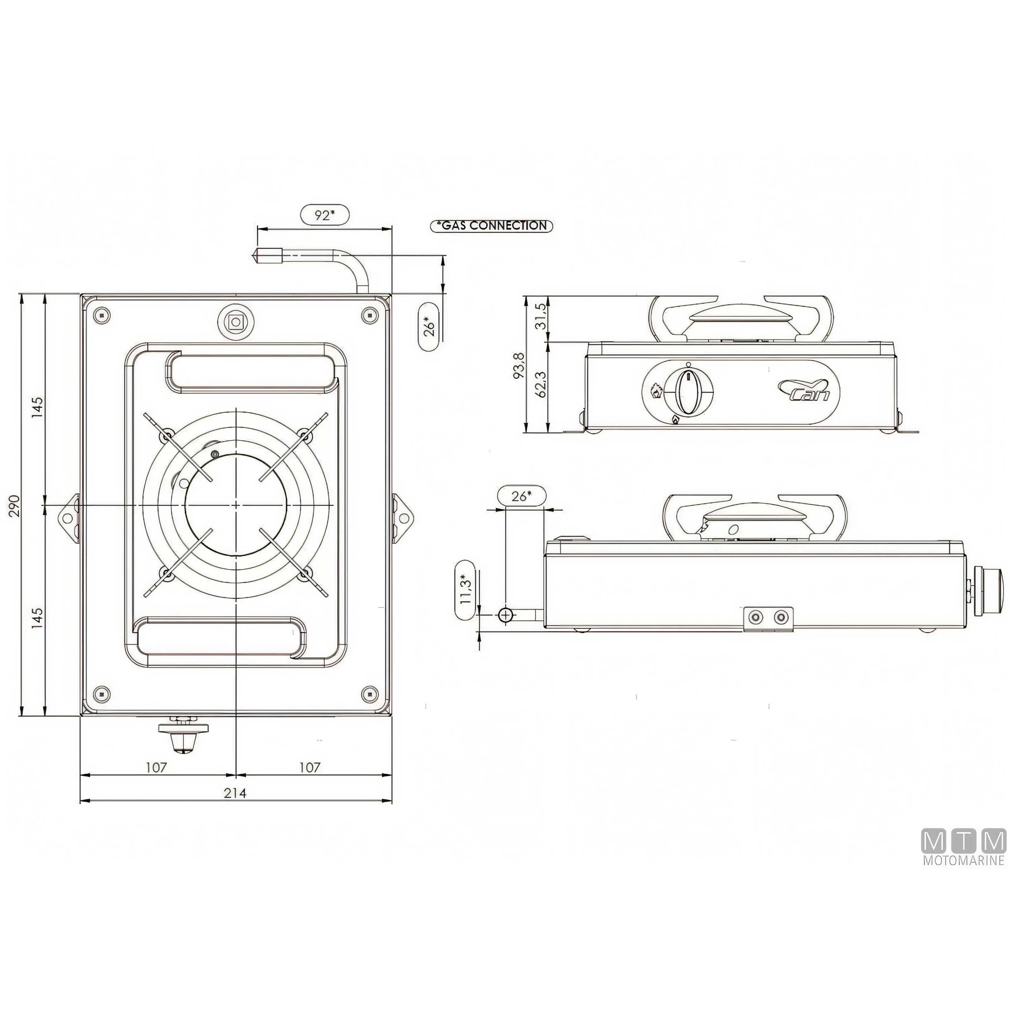 Can Hotty fornello a gas inox 18/8 — Fornello 1 fuoco