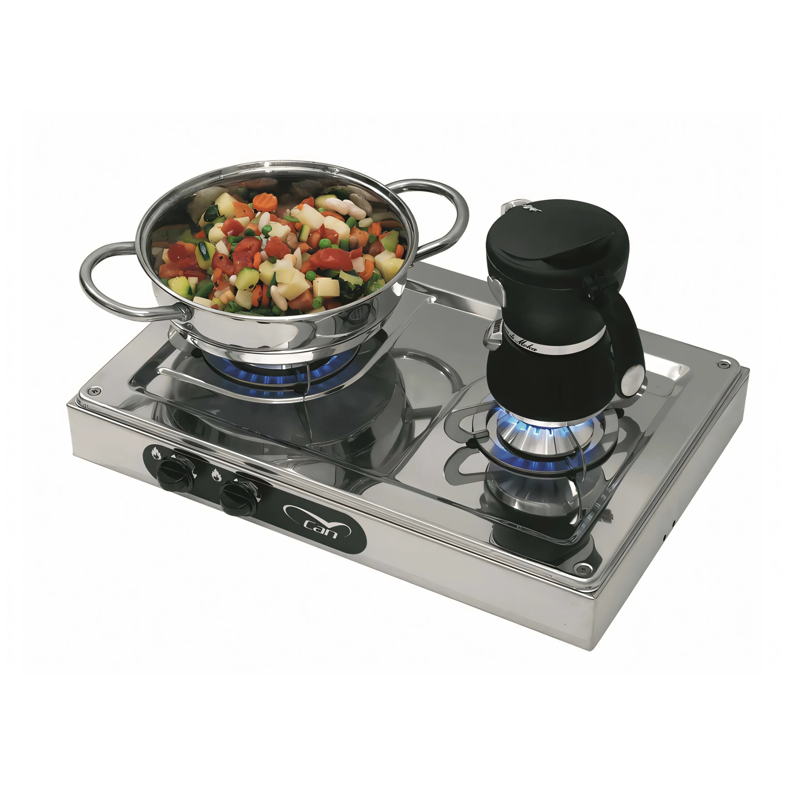 Can Hotty fornello a gas inox 18/8 — Fornello 2 fuochi