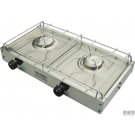 Techimpex fornello a gas Capri Ponza acciaio inox 18/8 — Ponza 2 fuochi