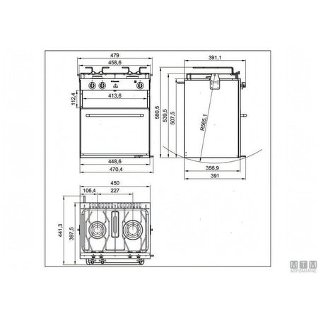 Dometic Cucina SunLight 2 fuochi con forno acciaio inox 18/8 — SunLight 2 fuochi