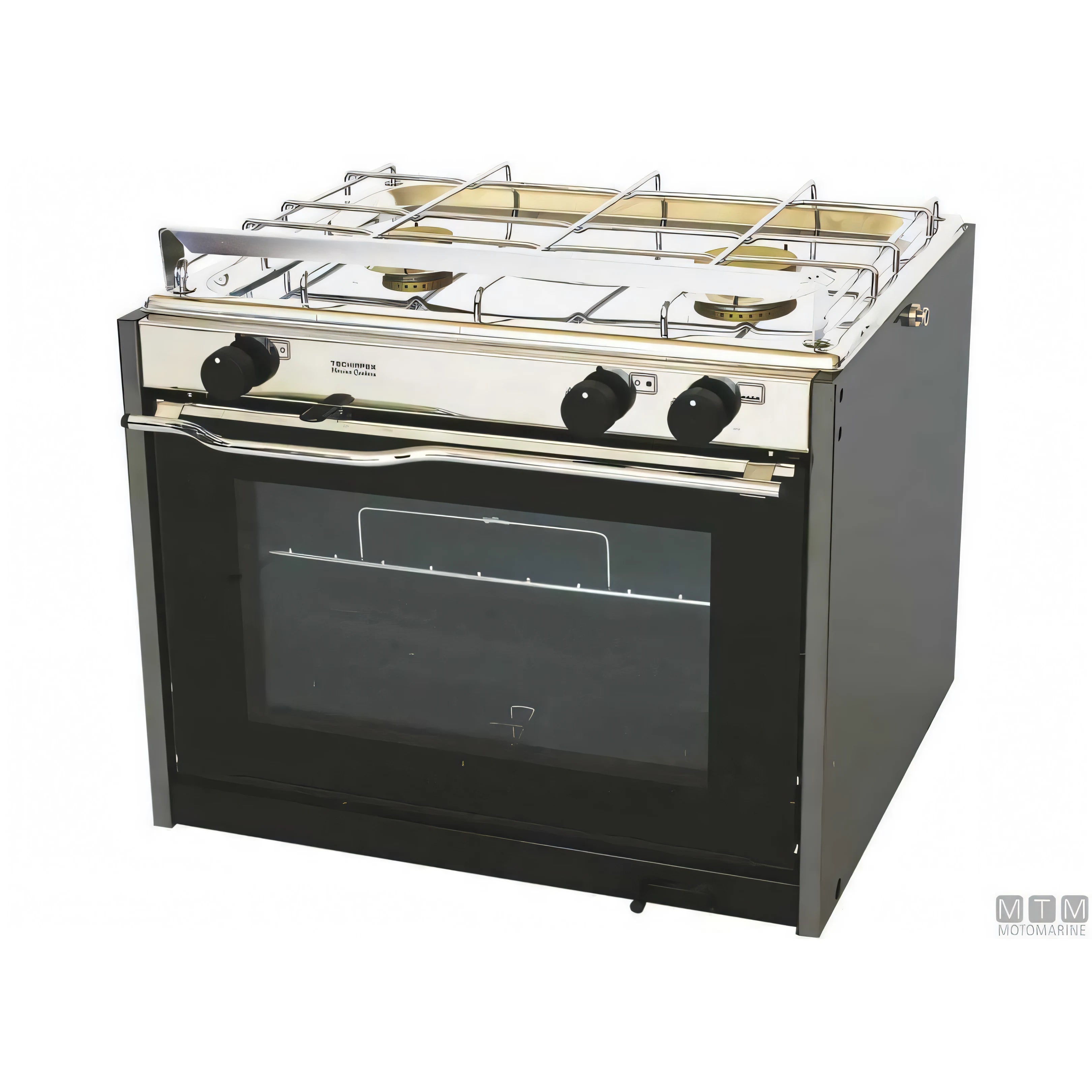 Techimpex cucina a gas con forno in acciaio inox 18/8 — Portofino CL - 2 fuochi