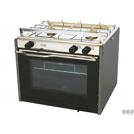 Techimpex cucina a gas con forno in acciaio inox 18/8 — Portofino CL - 2 fuochi