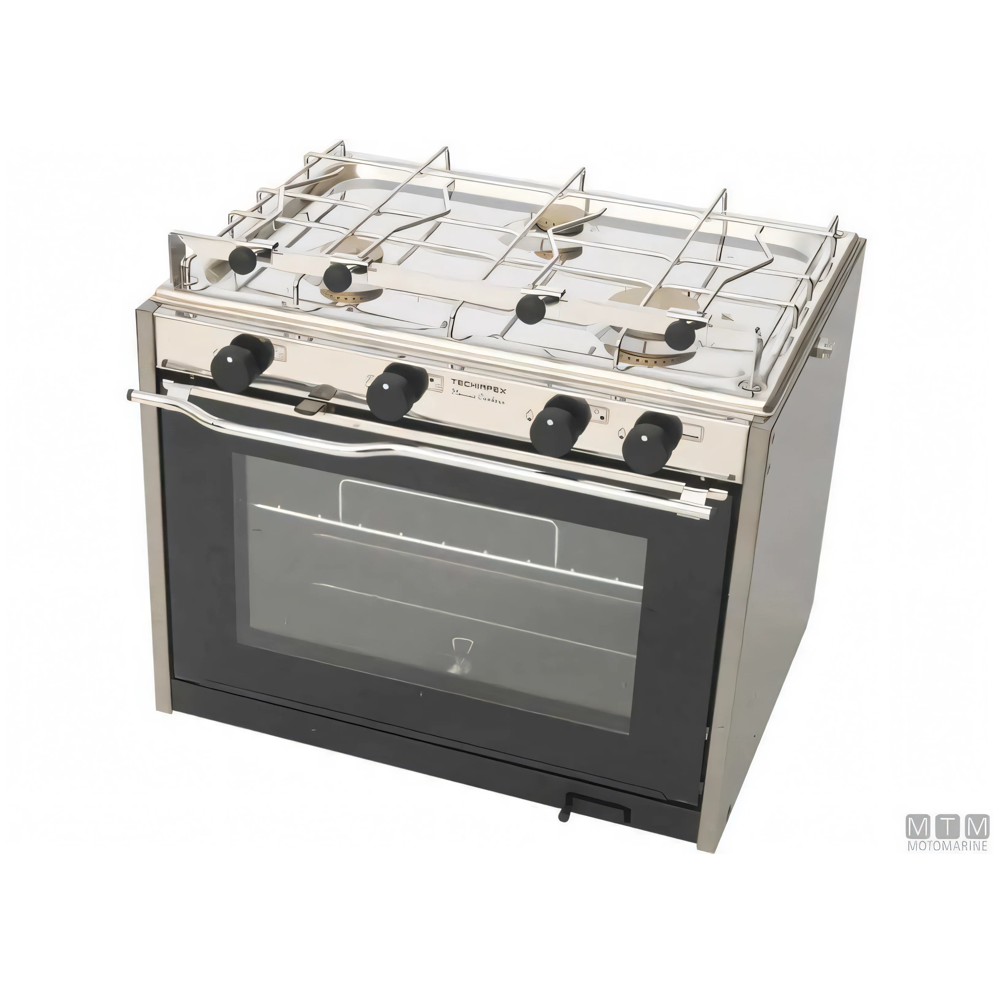 Techimpex cucina a gas con forno in acciaio inox 18/8 — Portofino CL - 2 fuochi