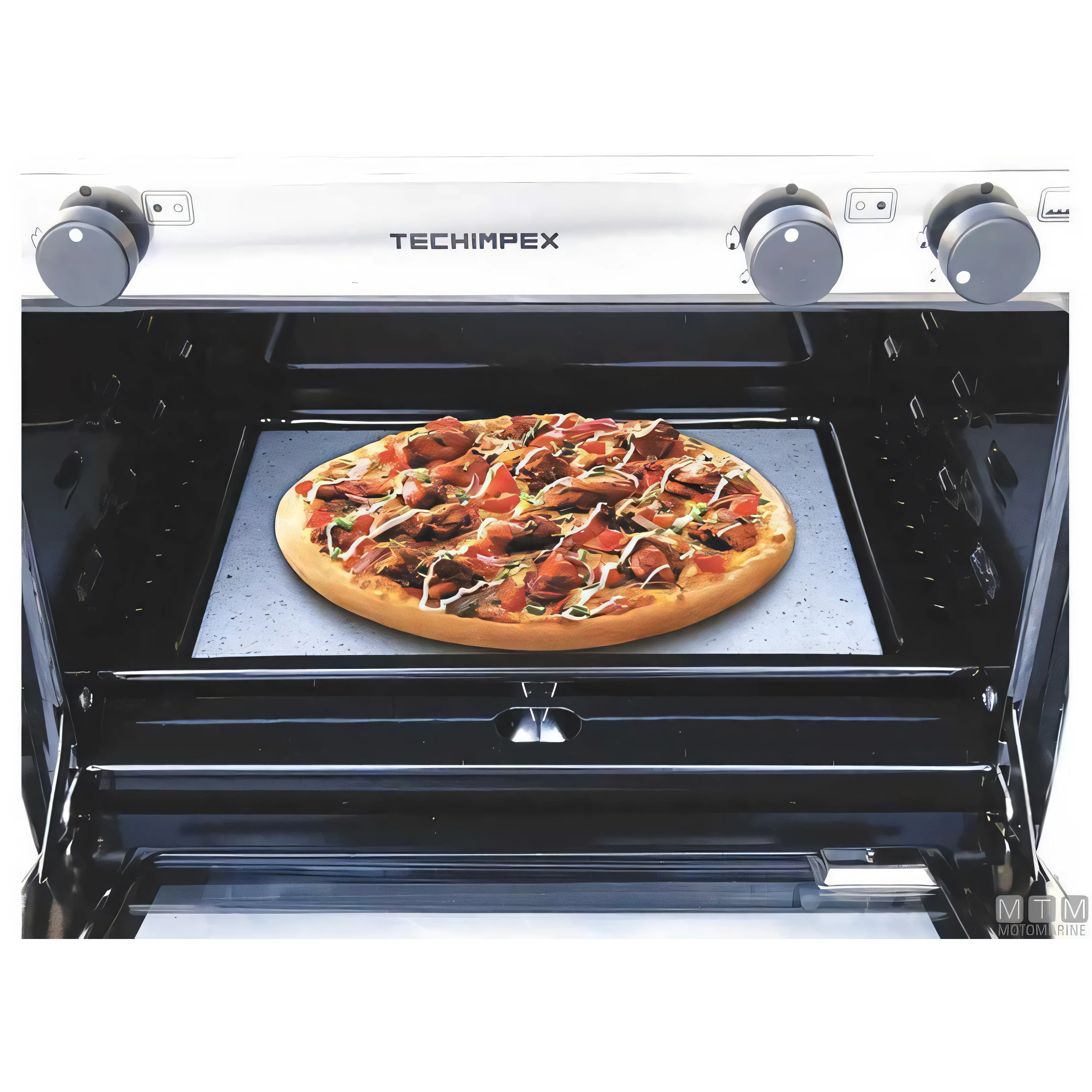Techimpex cucina a gas con forno in acciaio inox 18/8 — Portofino CL - 2 fuochi